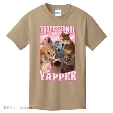 Funny Cat Meme Professional Yapper Cat Oddly Specific Dank Kids T-Shirt