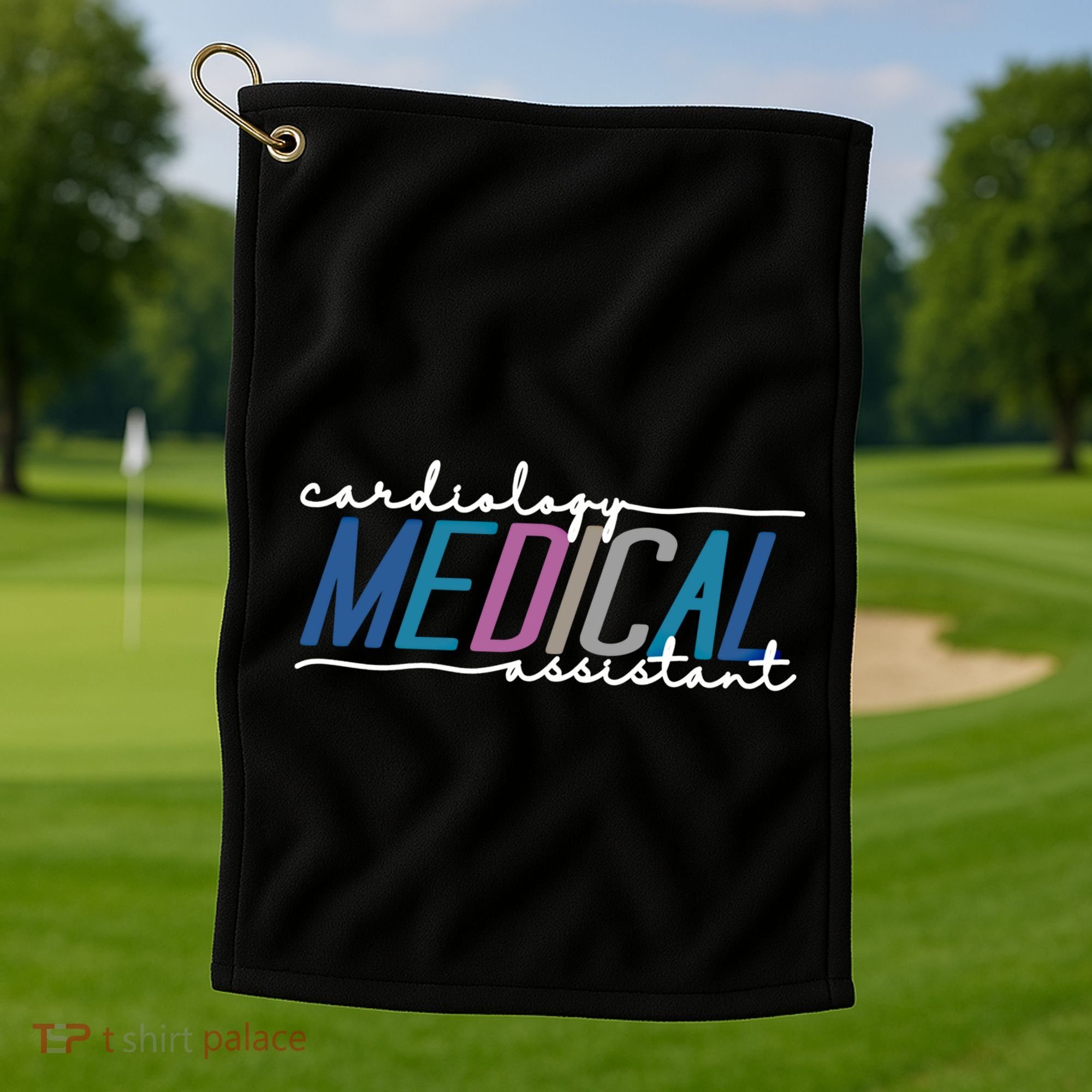Funny Cardiology Medical Assistant Gift Golf Towel