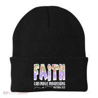 Faith Can Move Mountains Matthew 21:22 Prayer Beanie thumb 0