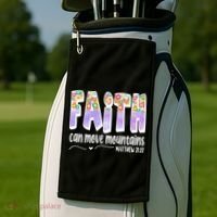 Faith Can Move Mountains Matthew 21:22 Prayer Golf Towel thumb 2