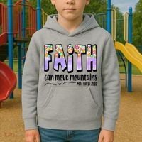 Faith Can Move Mountains Matthew 21:22 Prayer Kids Hoodie thumb 2