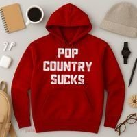 Funny Country Music Gifts Pop Country Sucks Hoodie thumb 3