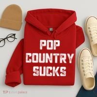 Funny Country Music Gifts Pop Country Sucks Hoodie thumb 4