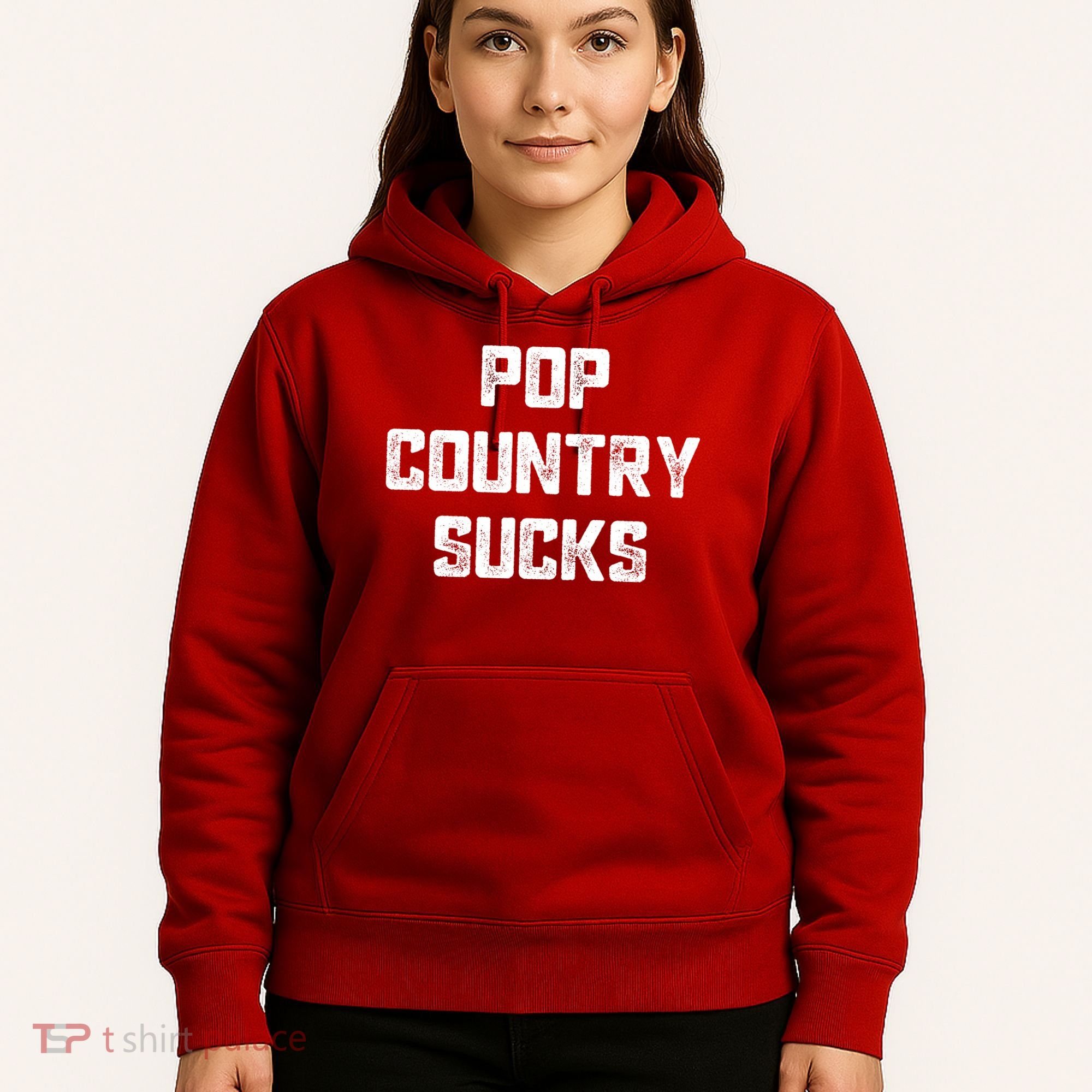 Funny Country Music Gifts Pop Country Sucks Hoodie