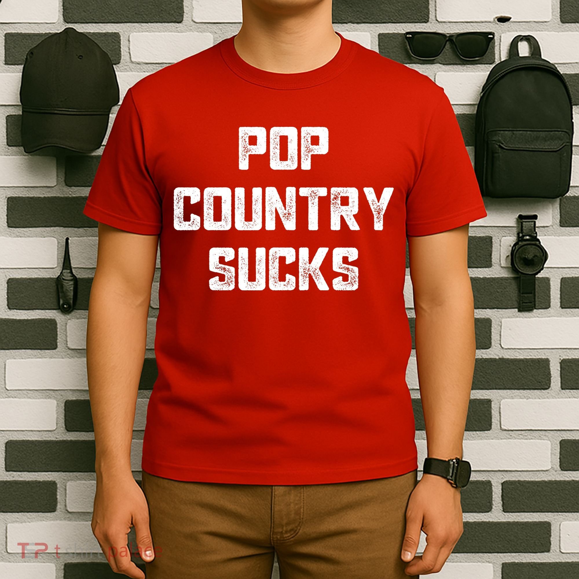 Funny Country Music Gifts Pop Country Sucks T-Shirt