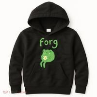 Frog Cake Meme Cute Aesthetic Forg Kids Hoodie thumb 0