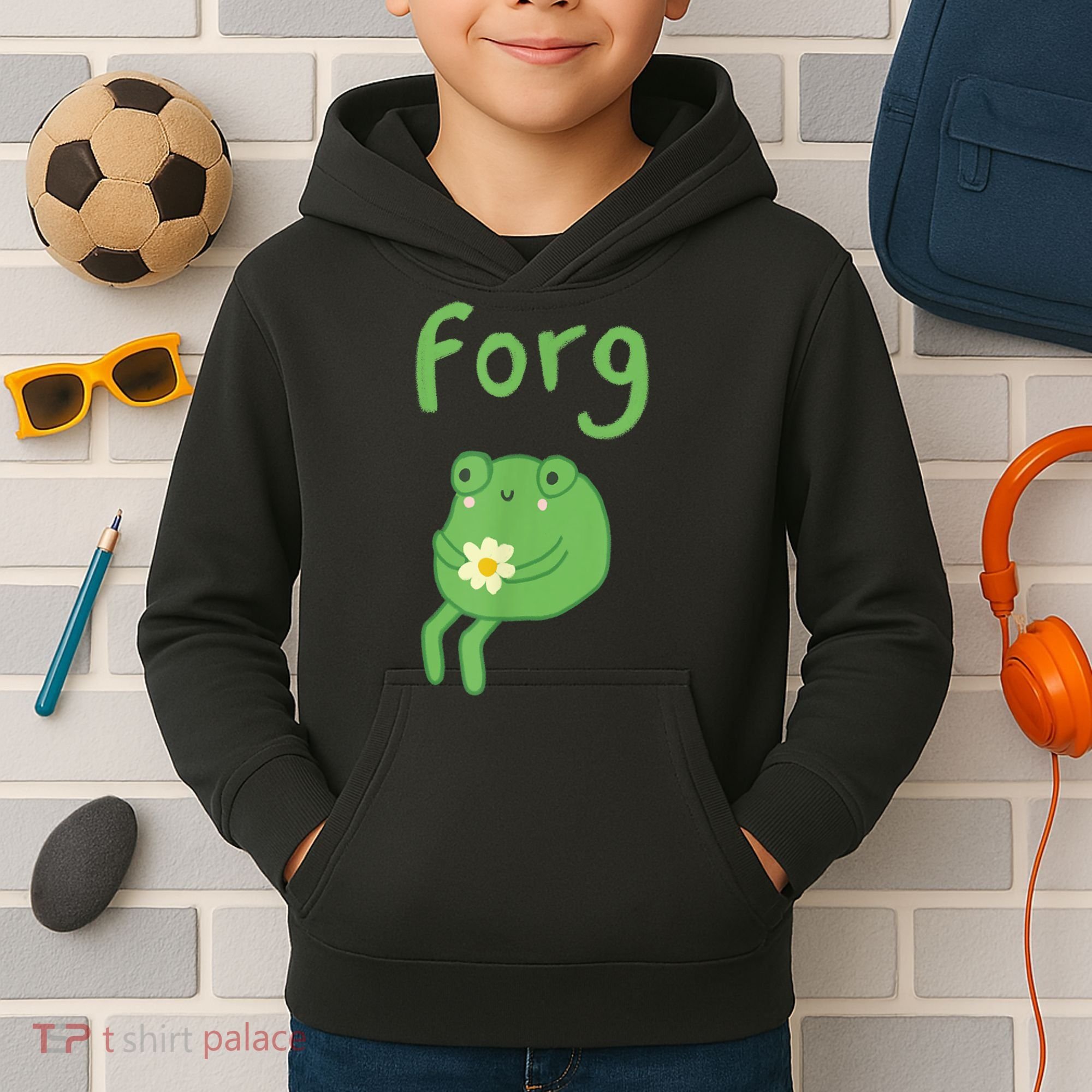 Frog Cake Meme Cute Aesthetic Forg Kids Hoodie