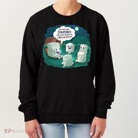 Funny Cute Marshmallow Scary Campfire Story SMores Gift Women's Sweatshirt thumb 0