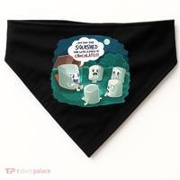 Funny Cute Marshmallow Scary Campfire Story SMores Gift USA-Made Doggie Bandana thumb 0
