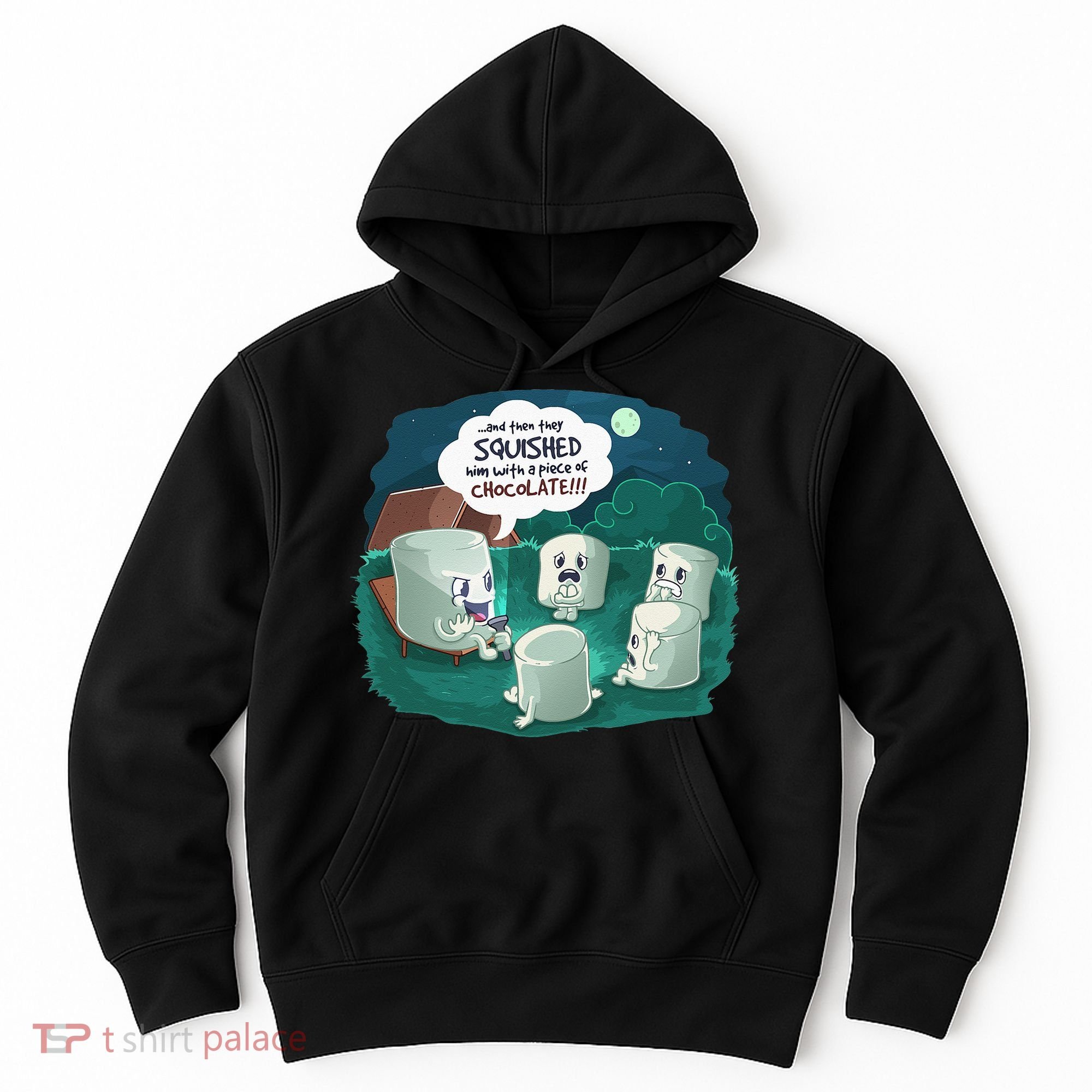 Funny Cute Marshmallow Scary Campfire Story SMores Gift Hoodie
