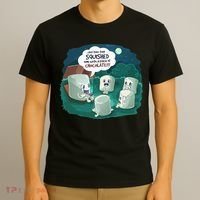 Funny Cute Marshmallow Scary Campfire Story SMores Gift T-Shirt thumb 3