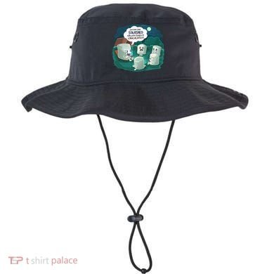 Funny Cute Marshmallow Scary Campfire Story SMores Gift Bucket Hat
