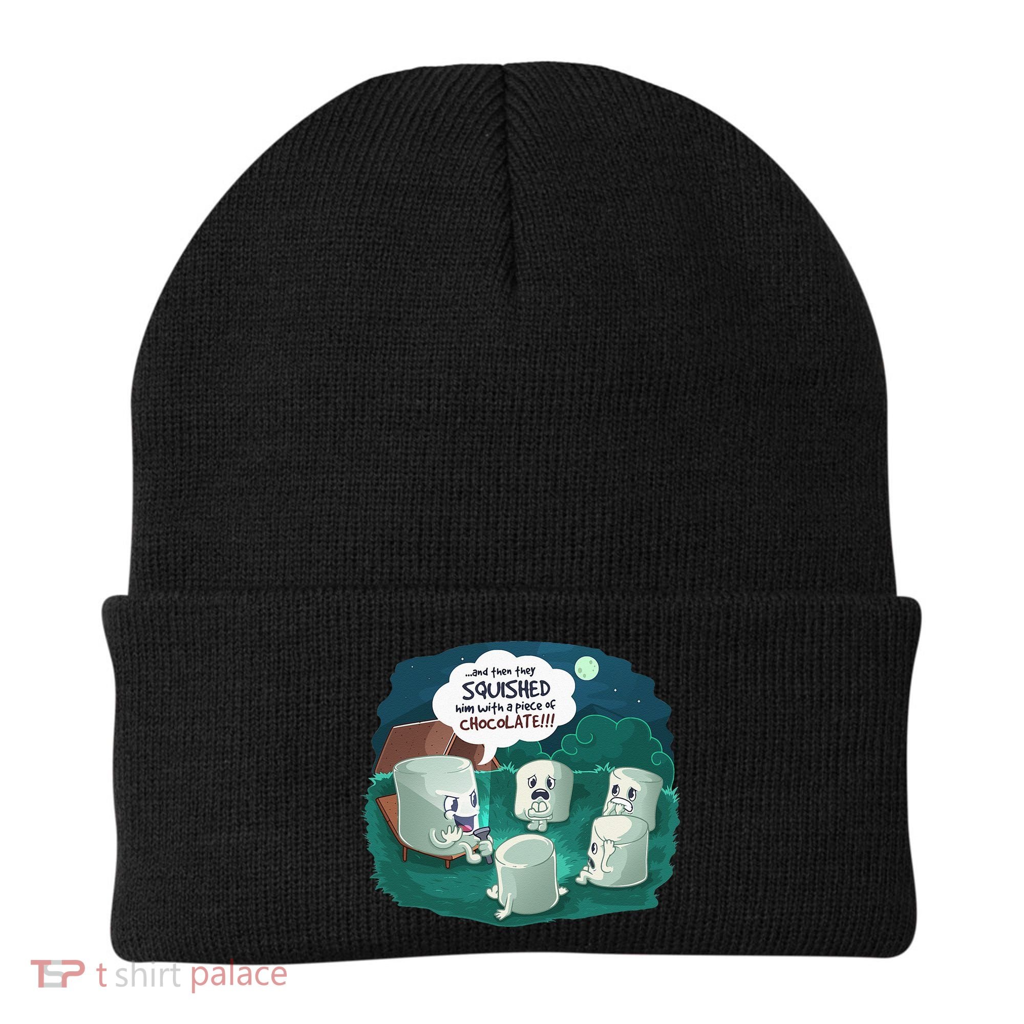 Funny Cute Marshmallow Scary Campfire Story SMores Gift Beanie