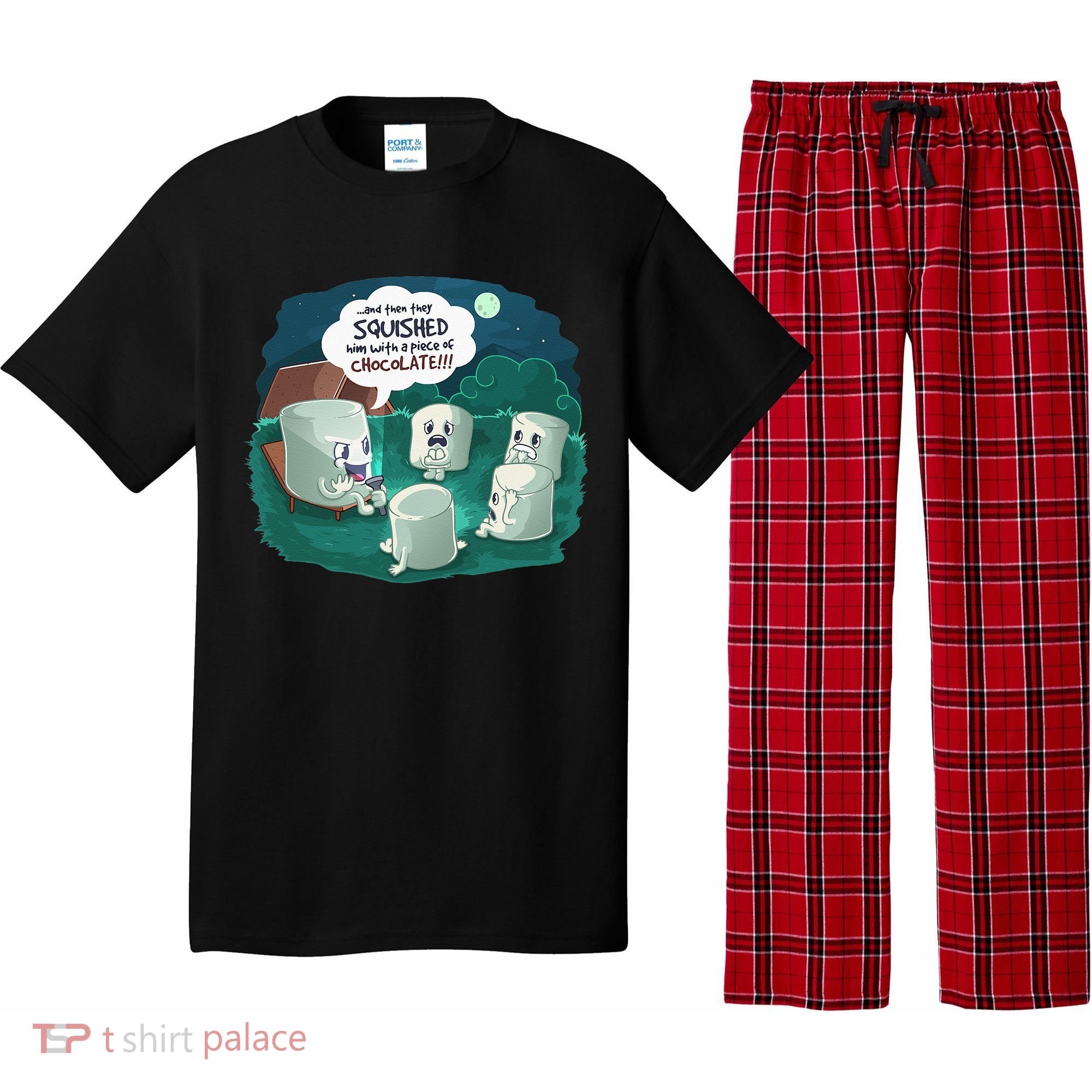 Funny Cute Marshmallow Scary Campfire Story SMores Gift Pajama Set