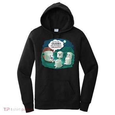 Funny Cute Marshmallow Scary Campfire Story SMores Gift Women's Hoodie