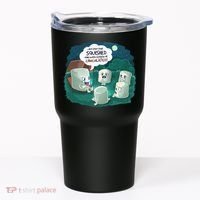 Funny Cute Marshmallow Scary Campfire Story SMores Gift Tumbler thumb 0