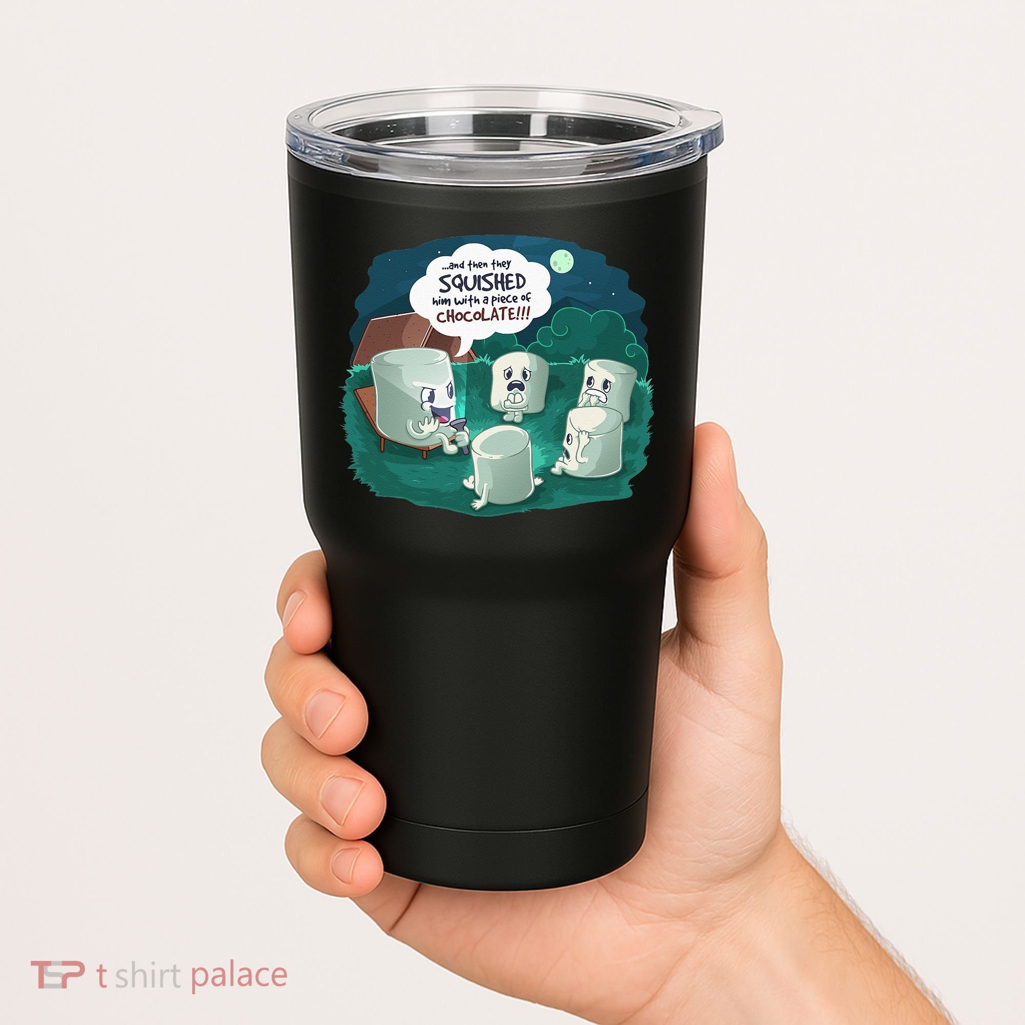 Funny Cute Marshmallow Scary Campfire Story SMores Gift Tumbler