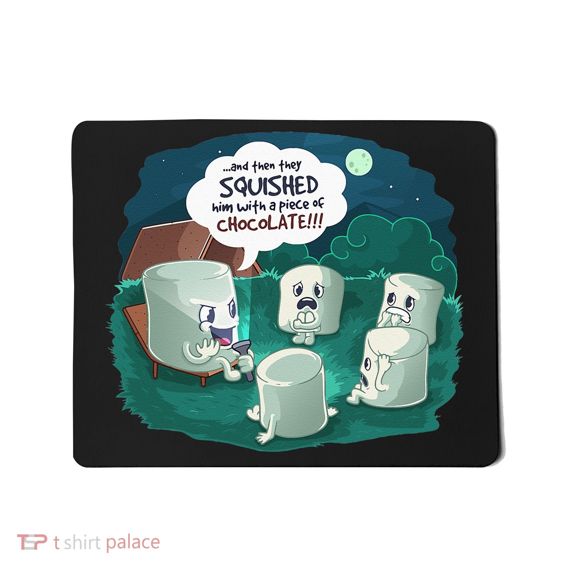Funny Cute Marshmallow Scary Campfire Story SMores Gift Mousepad