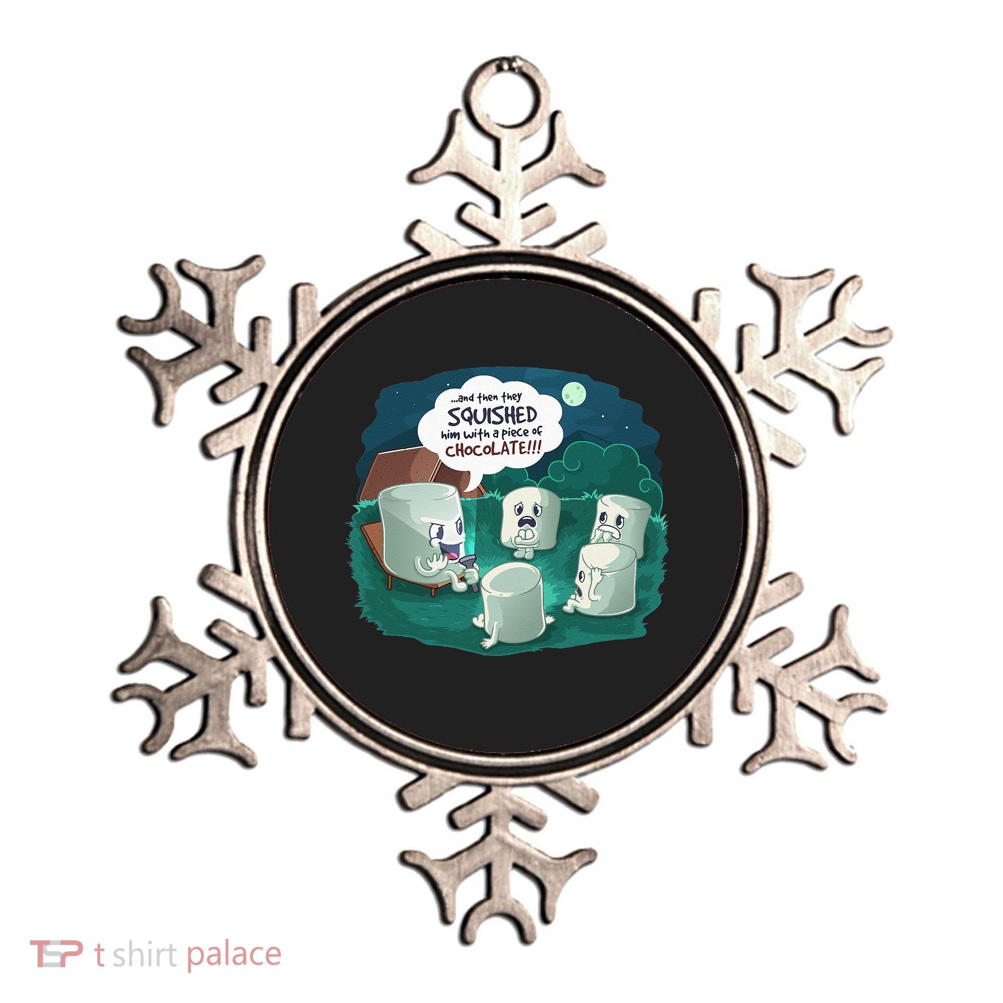Funny Cute Marshmallow Scary Campfire Story SMores Gift Ornament