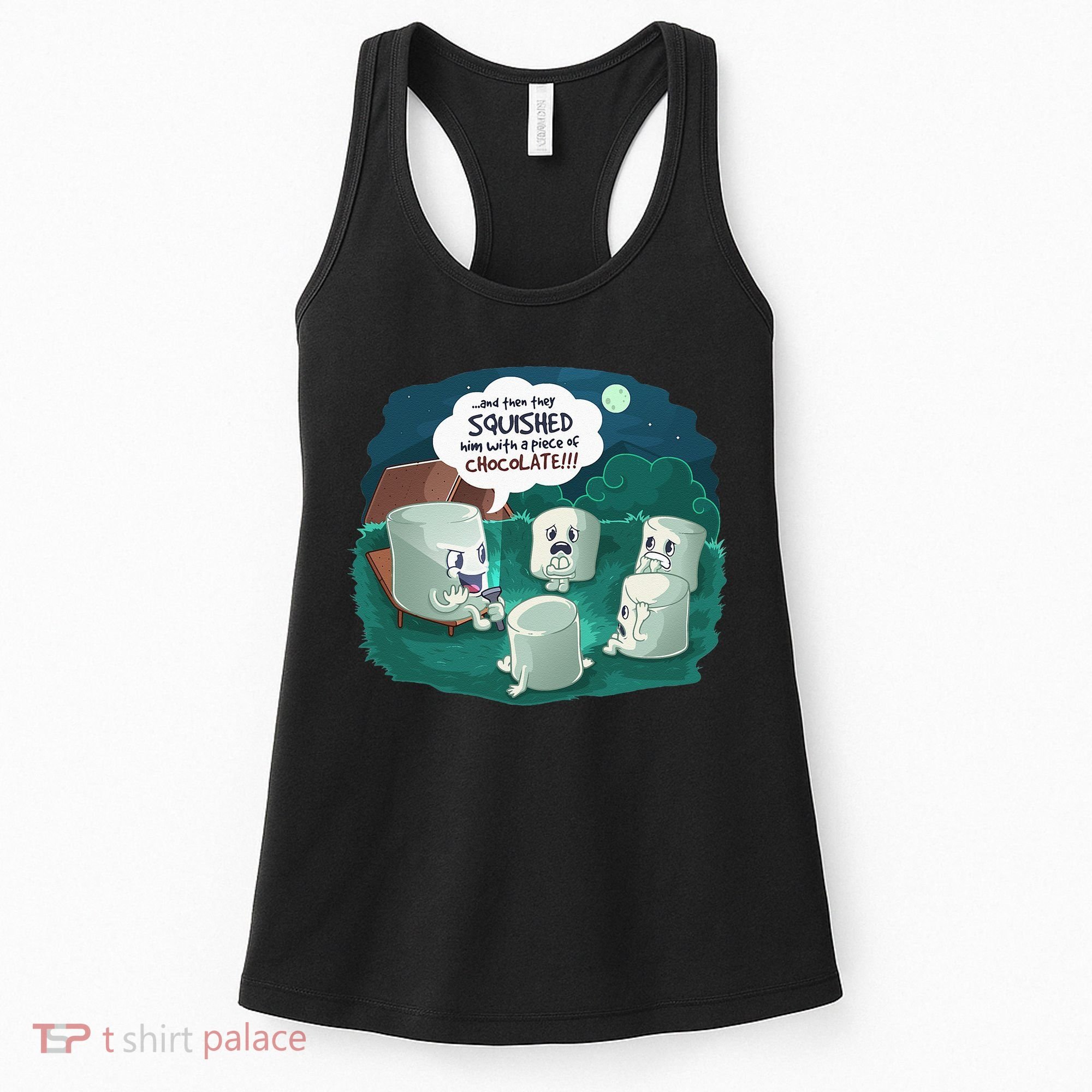 Funny Cute Marshmallow Scary Campfire Story SMores Gift Women's Tank Top