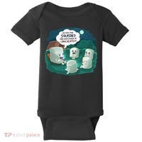 Funny Cute Marshmallow Scary Campfire Story SMores Gift Baby Bodysuit thumb 0