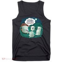 Funny Cute Marshmallow Scary Campfire Story SMores Gift Tank Top thumb 0