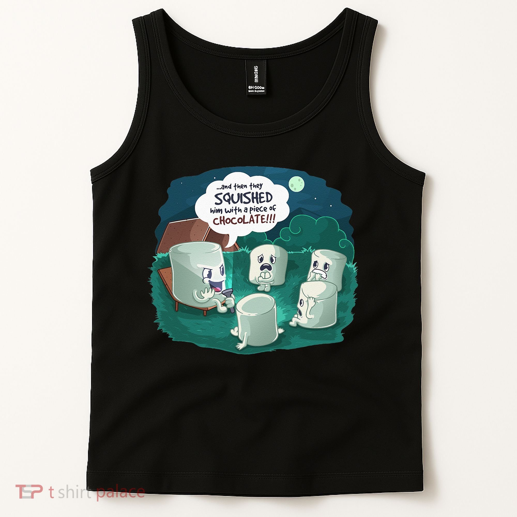Funny Cute Marshmallow Scary Campfire Story SMores Gift Tank Top