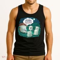 Funny Cute Marshmallow Scary Campfire Story SMores Gift Tank Top thumb 3
