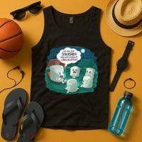 Funny Cute Marshmallow Scary Campfire Story SMores Gift Tank Top thumb 4