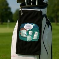 Funny Cute Marshmallow Scary Campfire Story SMores Gift Golf Towel thumb 2