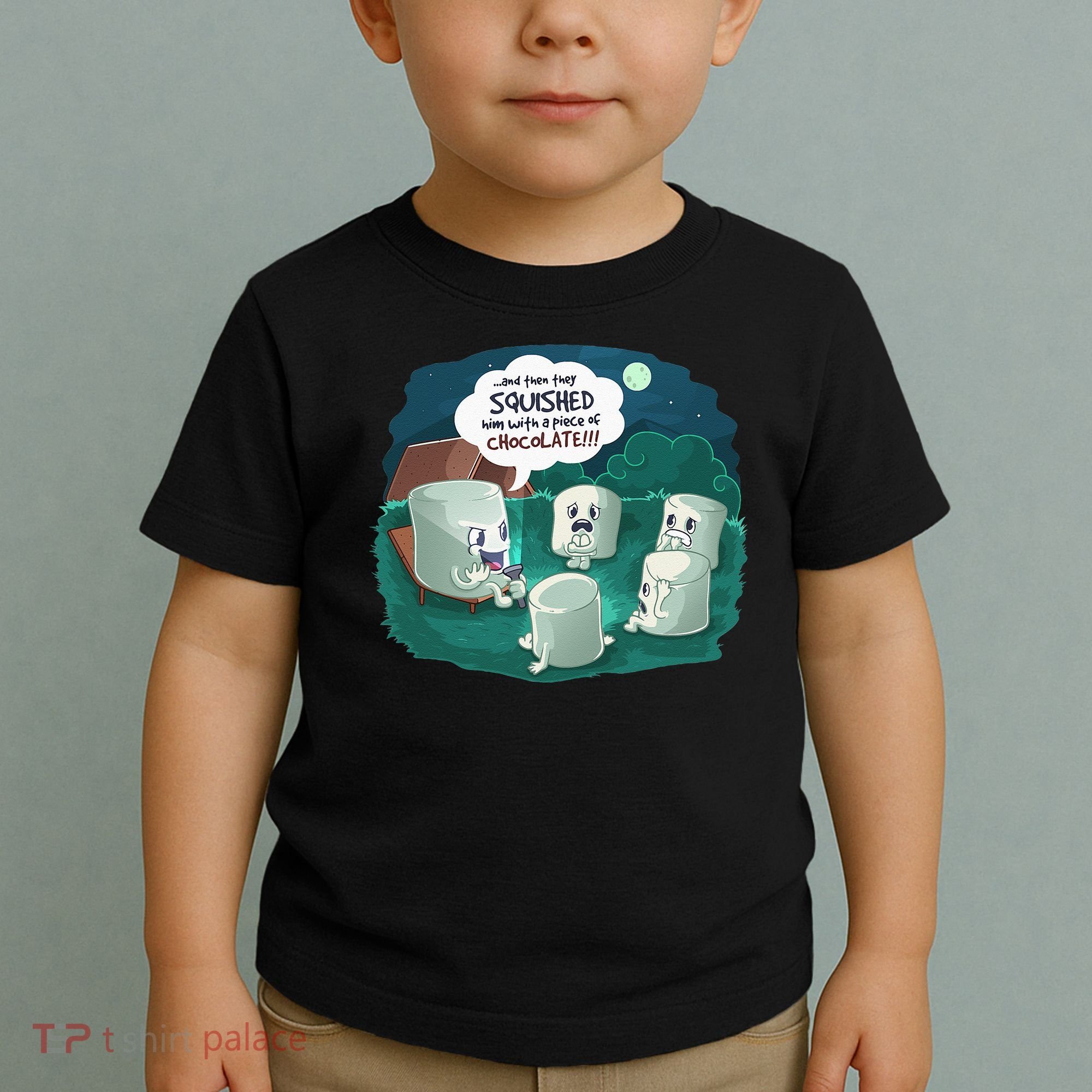 Funny Cute Marshmallow Scary Campfire Story SMores Gift Toddler T-Shirt