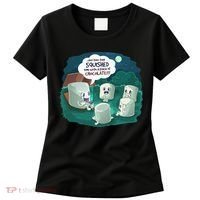 Funny Cute Marshmallow Scary Campfire Story SMores Gift Women's T-Shirt thumb 0