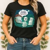 Funny Cute Marshmallow Scary Campfire Story SMores Gift Women's T-Shirt thumb 2