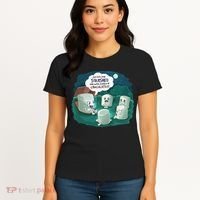 Funny Cute Marshmallow Scary Campfire Story SMores Gift Women's T-Shirt thumb 4