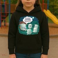 Funny Cute Marshmallow Scary Campfire Story SMores Gift Kids Hoodie thumb 3