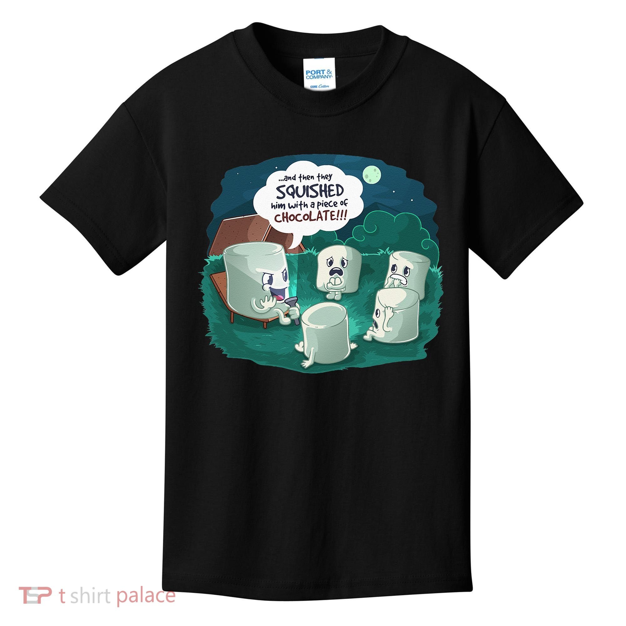Funny Cute Marshmallow Scary Campfire Story SMores Gift Kids T-Shirt
