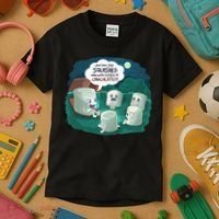Funny Cute Marshmallow Scary Campfire Story SMores Gift Kids T-Shirt thumb 3