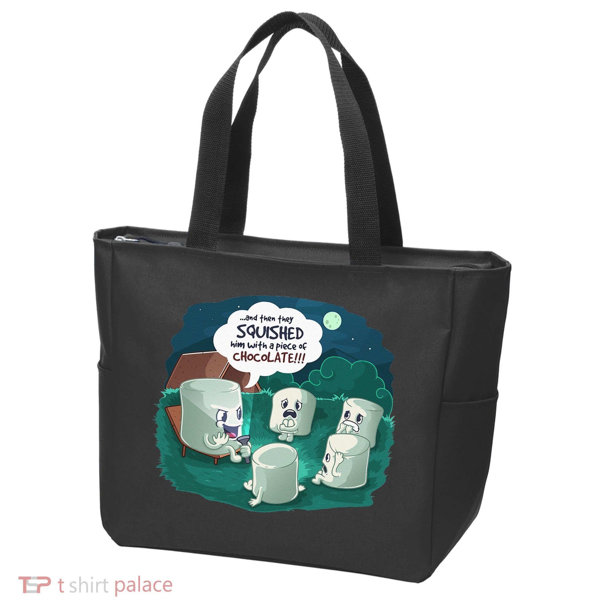 Funny Cute Marshmallow Scary Campfire Story SMores Gift Tote Bag