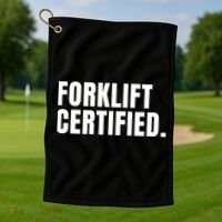 Forklift Certified Meme Funny Forklift Driver Forklift Operator Golf Towel thumb 1