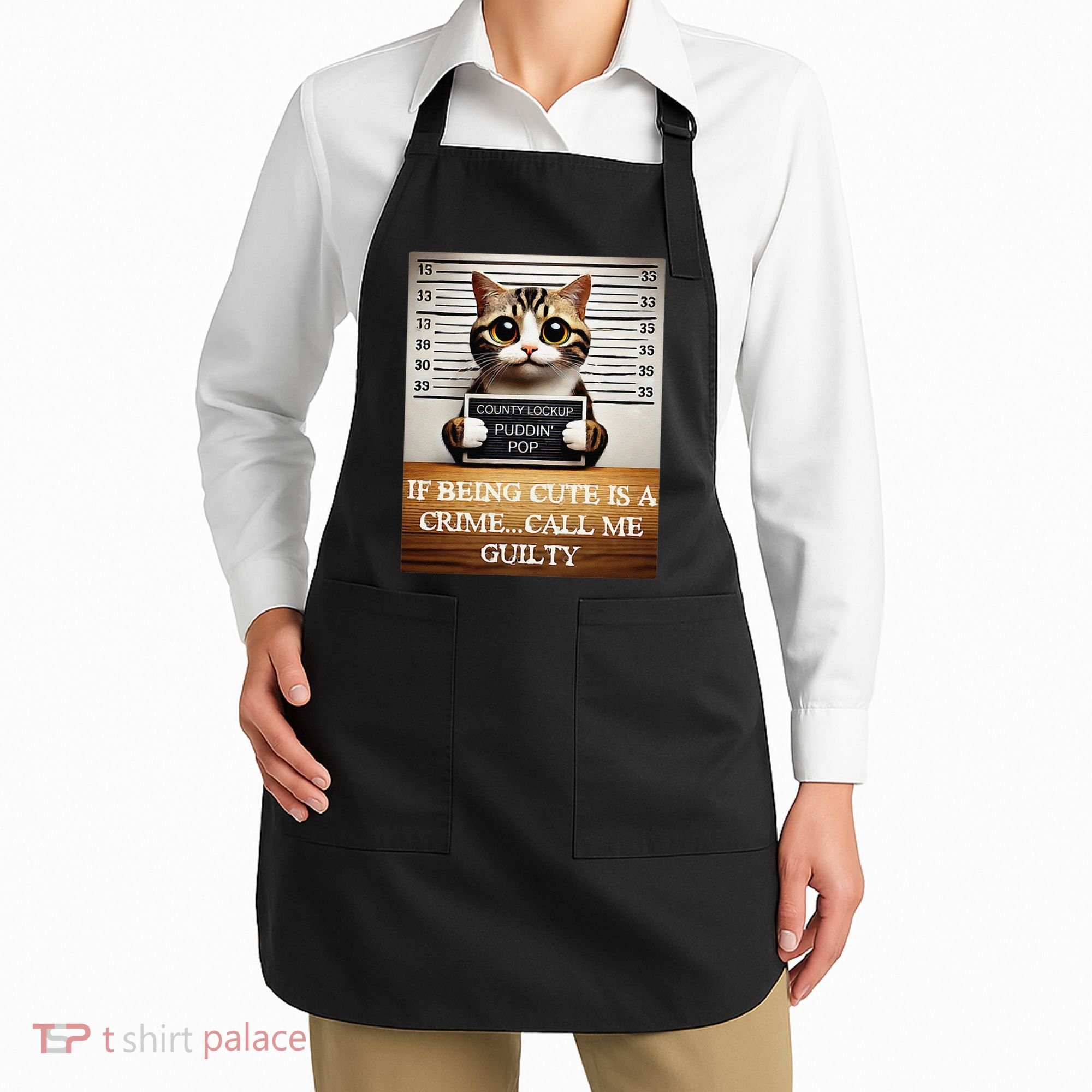 Funny Cat Meme Guilty Of Being Cute Apron