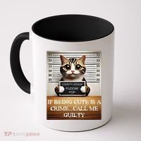 Funny Cat Meme Guilty Of Being Cute Coffee Mug thumb 0