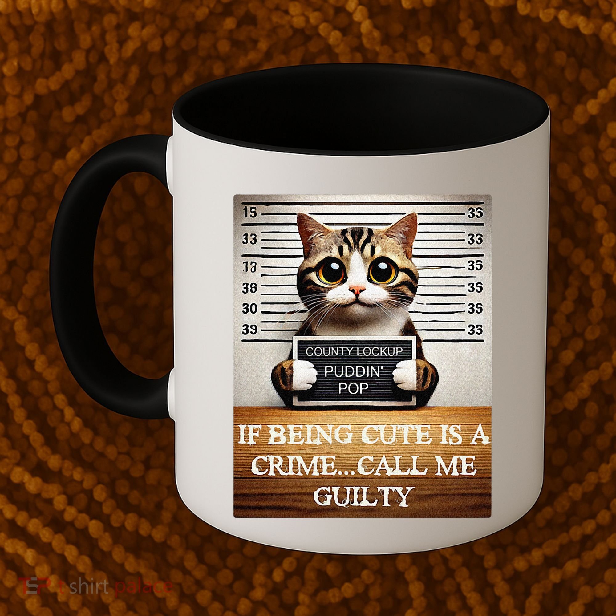 Funny Cat Meme Guilty Of Being Cute Coffee Mug