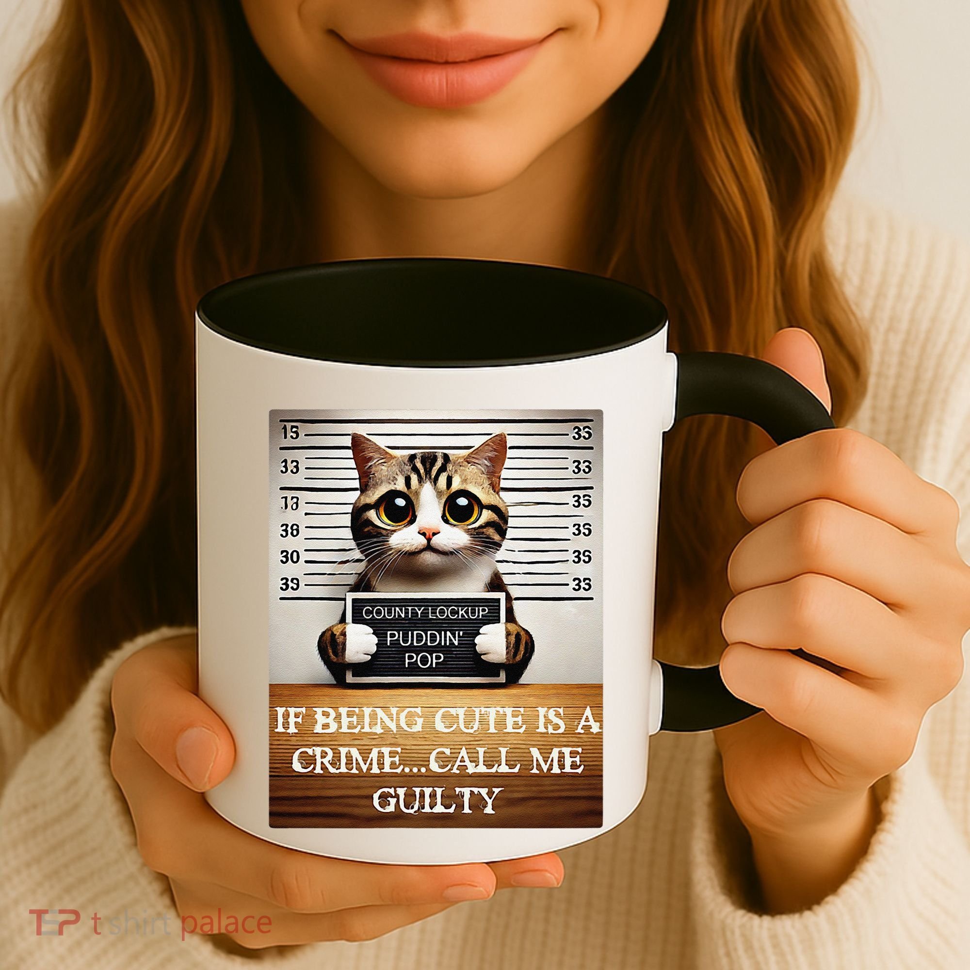 Funny Cat Meme Guilty Of Being Cute Coffee Mug