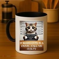 Funny Cat Meme Guilty Of Being Cute Coffee Mug thumb 4