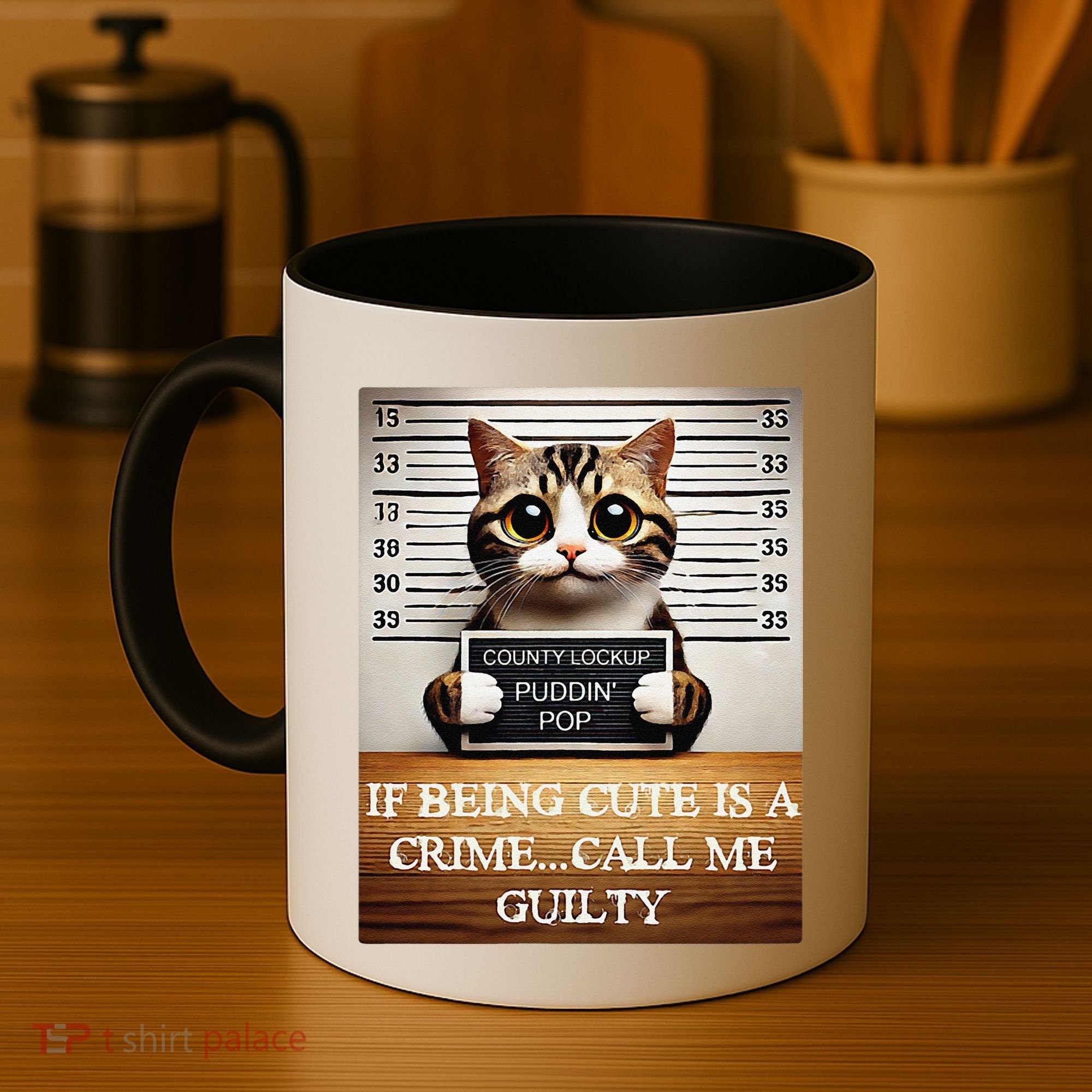 Funny Cat Meme Guilty Of Being Cute Coffee Mug