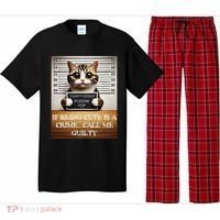 Funny Cat Meme Guilty Of Being Cute Pajama Set thumb 0