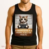 Funny Cat Meme Guilty Of Being Cute Tank Top thumb 3