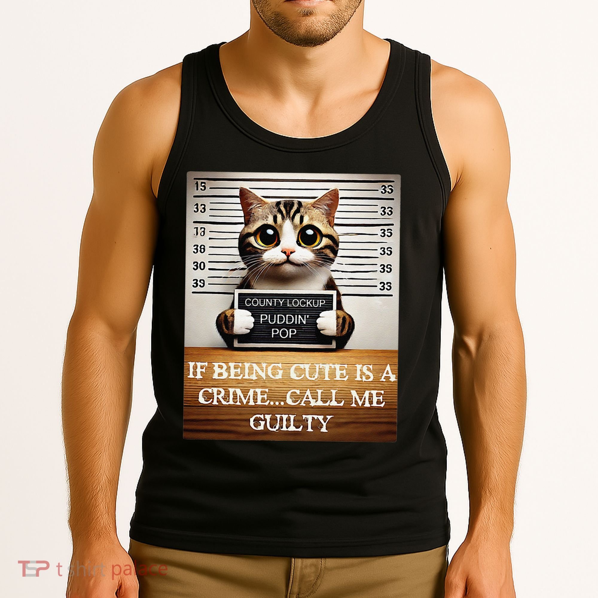 Funny Cat Meme Guilty Of Being Cute Tank Top