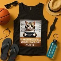 Funny Cat Meme Guilty Of Being Cute Tank Top thumb 4