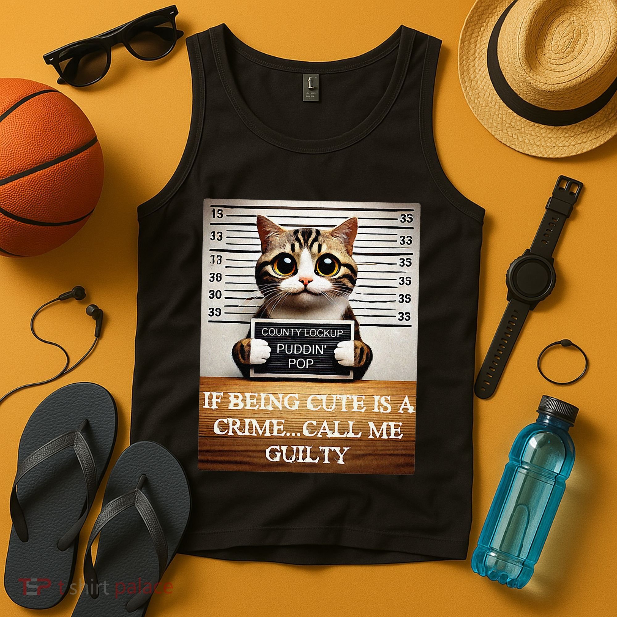 Funny Cat Meme Guilty Of Being Cute Tank Top
